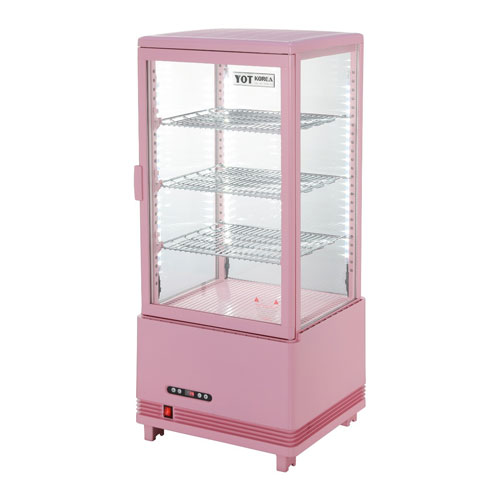 사면 유리 냉장 쇼케이스 업소용 미니 카페쇼케이스 제과 음료 냉장고 78L 화이트 양문형